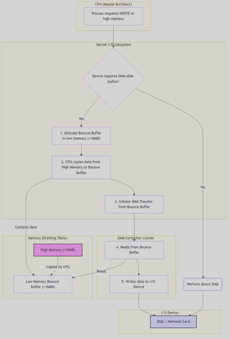 DMA Bounce Buffer Mechanism